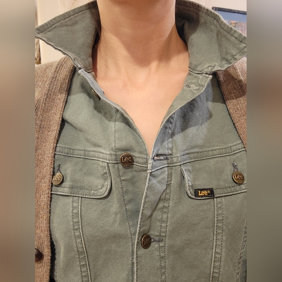 Lee Vintage modern green utility /jumpsuit size M, Green Denim - Picture 3 of 16